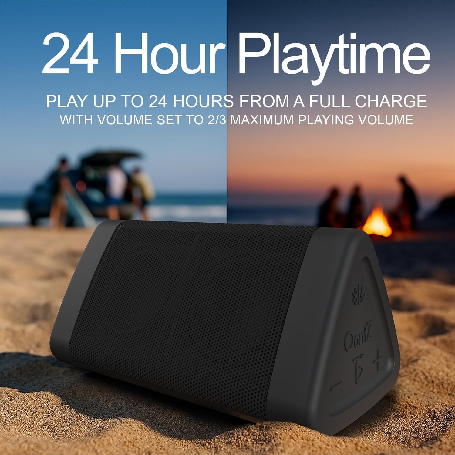 Oontz Angle 3 Bluetooth Speaker, up to 100 Ft Wireless Range, Portable Speaker for Iphone, Android Phones, Louder Volume, Crystal Clear Sound, Rich Bass, IPX5 Portable Bluetooth Speaker (Black)