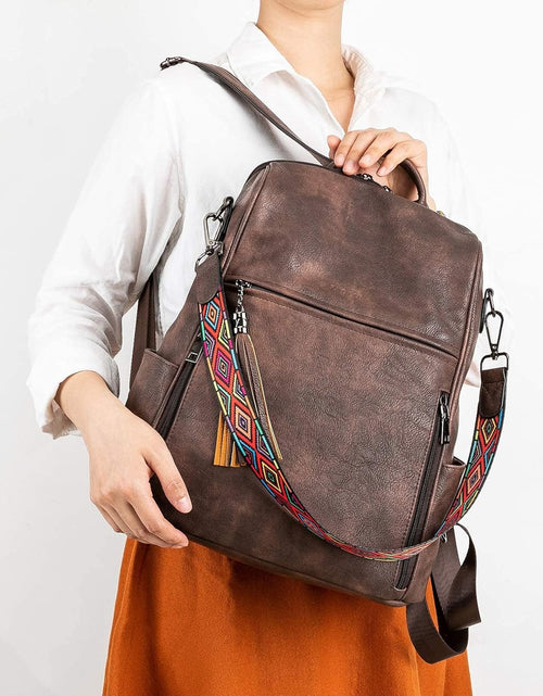 Load image into Gallery viewer, Leather Backpack Purse for Women Designer Ladies Shoulder Book Bag Fashion Convertible Travel Backpack Purses
