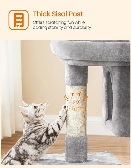 Load image into Gallery viewer, Cat Tree for Large Cats, Cat Tower 2 Cozy Plush Condos and Sisal Posts
