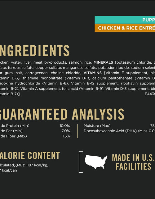 Load image into Gallery viewer, Pate Wet Puppy Food, DEVELOPMENT Chicken &amp; Brown Rice Entree - (12) 13 Oz. Cans
