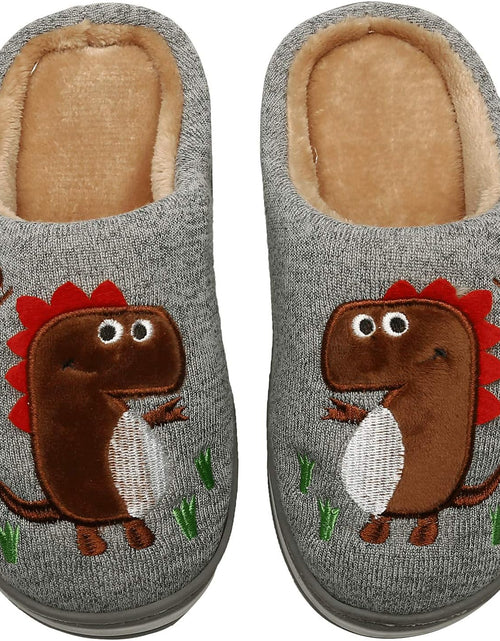 Load image into Gallery viewer, Boys Girls Cozy House Slippers Warm Plush Winter Cotton Slipper Kids Cute Dinosaur Indoor Shoes Non-Slip
