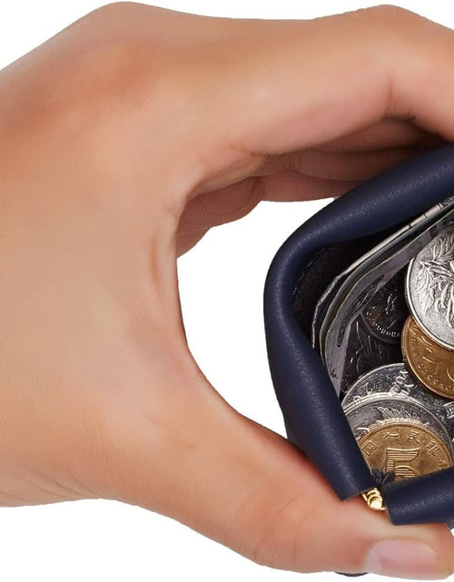 Load image into Gallery viewer, Leather Squeeze Coin Purse Pouch Change Holder for Men &amp; Women
