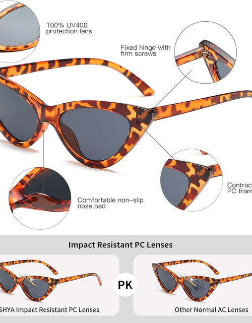Load image into Gallery viewer, Retro Vintage Narrow Cat Eye Sunglasses for Women Clout Goggles Plastic Frame
