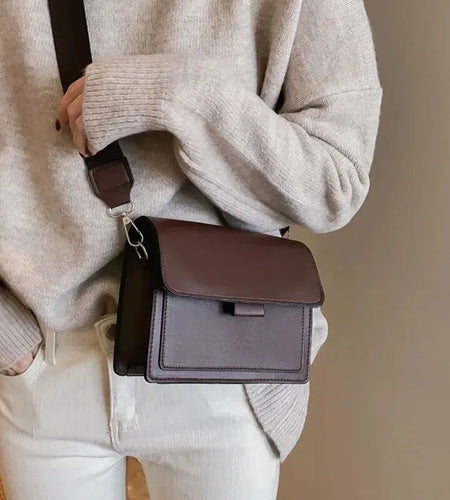 Classic Designer PU Leather Crossbody Bag for Women Travel Handle Handbag Fashion Shoulder Messenger Bag Ladies Small Flap Bag