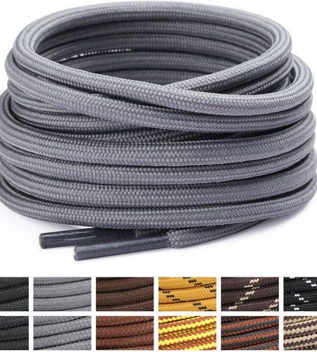 round Shoelaces [2 Pairs] Heavy Duty Boot Shoe Laces for Hiking Work Boots