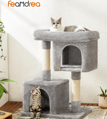 Cat Tree for Large Cats, Cat Tower 2 Cozy Plush Condos and Sisal Posts