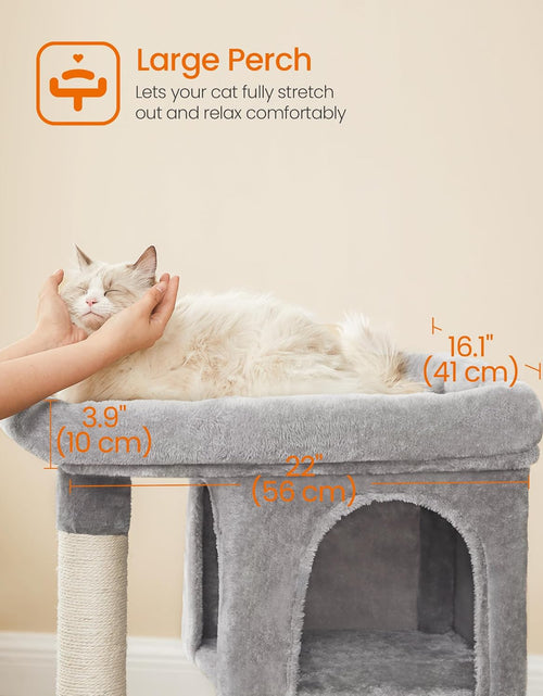 Load image into Gallery viewer, Cat Tree for Large Cats, Cat Tower 2 Cozy Plush Condos and Sisal Posts
