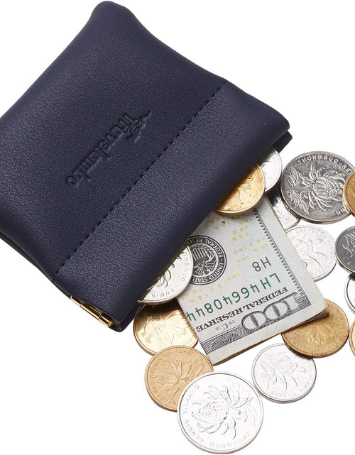 Load image into Gallery viewer, Leather Squeeze Coin Purse Pouch Change Holder for Men &amp; Women
