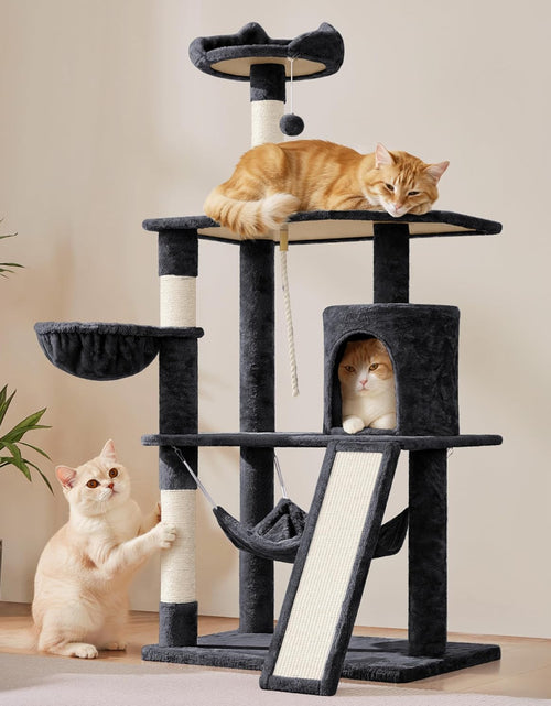 Load image into Gallery viewer, 63.5In Multi-Level Cat Tree Tower Condo with Scratching Posts, Platform &amp; Hammock, Cat Activity Center Play Furniture for Kittens, Cats &amp; Pets
