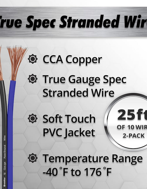 Load image into Gallery viewer, 10 Gauge Wire (50Ft) Copper Clad Aluminum CAA - Primary Automotive Wire, Car Amplifier Power &amp; Ground Cable, Battery Cable, Car Audio Speaker Stereo, RV Trailer Wiring Welding Cable 10Ga
