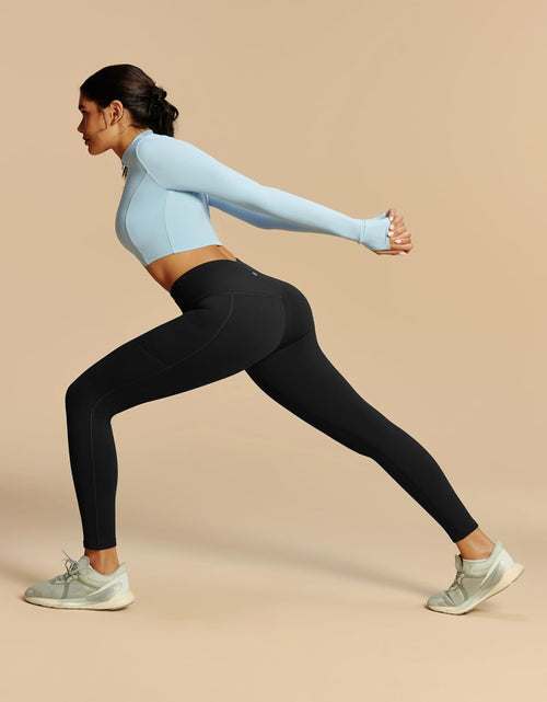 Load image into Gallery viewer, Fleece Lined Leggings with Pockets for Women Thermal Leggings Warm Leggings Women Winter High Waisted Yoga Pants
