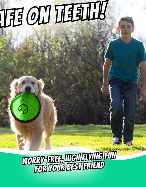 Load image into Gallery viewer, Flippy Flopper Dog Frisbee Interactive Dog Toys (Flying Disc Dog Fetch Toy - Floats in Water &amp; Safe on Teeth) 2 Pack or 5 Pack, Colors Will Vary
