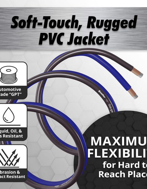 Load image into Gallery viewer, 10 Gauge Wire (50Ft) Copper Clad Aluminum CAA - Primary Automotive Wire, Car Amplifier Power &amp; Ground Cable, Battery Cable, Car Audio Speaker Stereo, RV Trailer Wiring Welding Cable 10Ga
