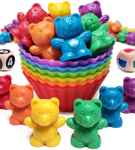 Jumbo Counting Bears Matching Game - Montessori Fine Motor Learning Toys with Stacking Cups, 60 Preschool Math Manipulatives, 2 Toddler Games Dice, Toy Storage & Activities Ebook
