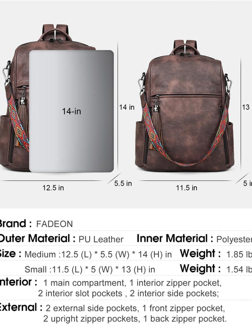 Load image into Gallery viewer, Leather Backpack Purse for Women Designer Ladies Shoulder Book Bag Fashion Convertible Travel Backpack Purses
