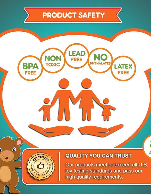 Load image into Gallery viewer, Jumbo Counting Bears Matching Game - Montessori Fine Motor Learning Toys with Stacking Cups, 60 Preschool Math Manipulatives, 2 Toddler Games Dice, Toy Storage &amp; Activities Ebook

